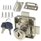 Cabinet Double Door Lock Drawer Safety Keyed Alike Silver New. Price: $20.12.