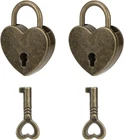 Mozeat Lens 2PACK Mini Antique Bronze Heart Shaped Padlocks With Key, 2PCS. Price: $17.99.