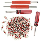 Aracey Tire Repair Tool Set - 4 X Dual Single Head Valve Core Remover And 100 New. Price: $21.35.
