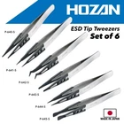 Hozan Anti-static Esd Tip Tweezers Set Of 6 Japan Made New. Price: $156.57.