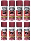 (8 Pk) Rust-oleum 2X Double Cover Spray Paint Red Wood Metal Plastic High Grade New. Price: $69.99.