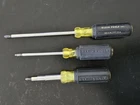 Klein Tools 11-IN-1, #2 Sq, #3 Phi, 3/16" Flat & Rapi-driv, Screwdrivers Used. Price: $49.99.