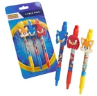 Sonic The Hedgehog Ballpoint Pen Set 3 Pack With Character Toppers For Kids New. Price: $14.99.