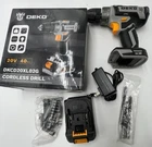 Deko 20V Cordless Drill Tool With Battery And Bit DKCD20XL02G Open. Price: $47.13.