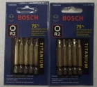 Bosch TDR2205 2" Square Drive Titanium Screw Bit Tips 2- 5PKS New. Price: $5.00.