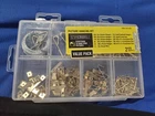 Everbilt Picture Hanging Kit 217-PIECE Asst Saw Tooth Hangers Screw Eyes Open. Price: $10.89.