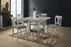 Kings Brand - 5 Piece Counter Height Dining Set, Table & Chairs, Wash White New. Price: $659.99.