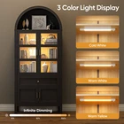 Arched Display Cabinet Wood Storage Glass Doors & Auto Sensor Light New. Price: $369.99.