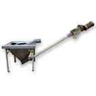Used 3" Flexicon Flexible Screw Incline Conveyor W/ Hopper. Price: $5155.00.
