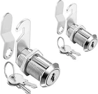 Cabinet Cam Locks Keyed Alike, 1-1/8'' Fits On 7/8'' Inch 2PCS, Silver New. Price: $14.64.