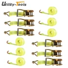 6PCS 2" 15' 5000 Lb Ratchet Straps With J Hook Heavy Duty Tie Downs Yellow New. Price: $44.93.