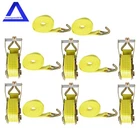 Yellow 6PCS 2" 15' 5000 Lb Ratchet Straps With J Hook Heavy Duty Tie Downs New. Price: $45.72.