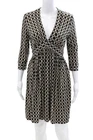 Milly Womens Geometric Printed V-neck Pointed Empire Waist Dress Black Size Pre-owned. Price: $24.99.