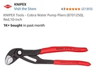 Knipex 88 01 250 Sb Water Pump Pliers"alligator" 9,84" Blister Packaging New. Price: $45.00.