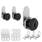 Inbovoga 3 Pack Cabinet Locks With Key, Cam 5/8" Black, New. Price: $20.80.