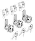 Bates- Cabinet Locks With Keys, 5/8" Long, 3 Pack, Cam For Silver New. Price: $12.94.