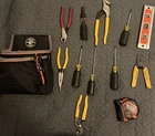 Klein 12-PIECE Mixed Set With Bag, Pliers, Screwdriver, Yellow/black Used. Price: $90.00.